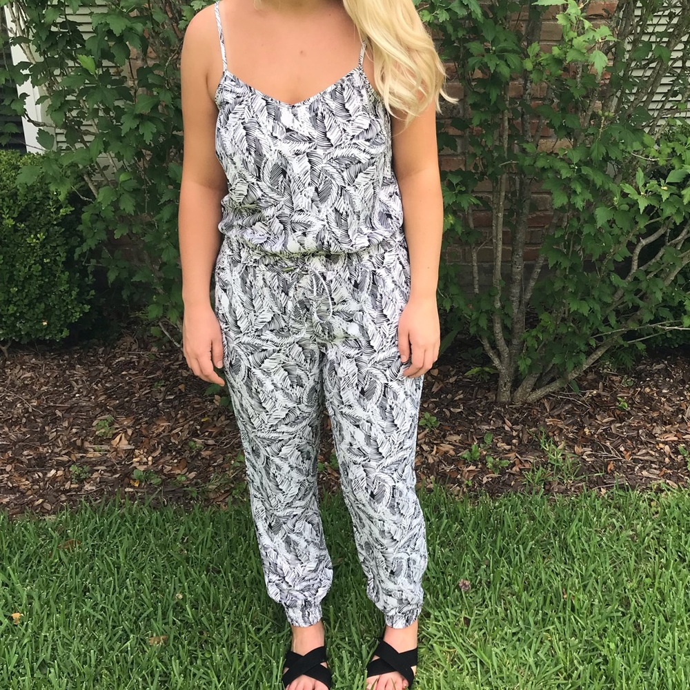 Black & White Printed Jumpsuit